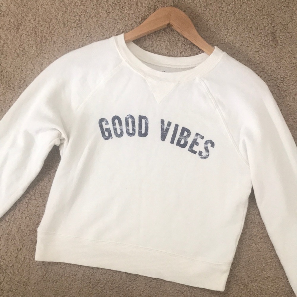 Grayson Threads Cropped Good Vibes Sweatshirt Xs - image 1